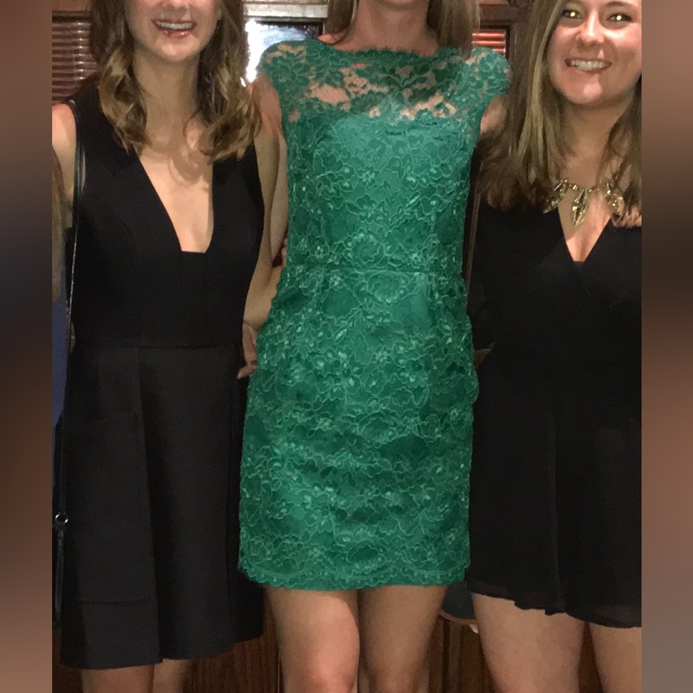 Emerald Green Shoshana Lace Dress